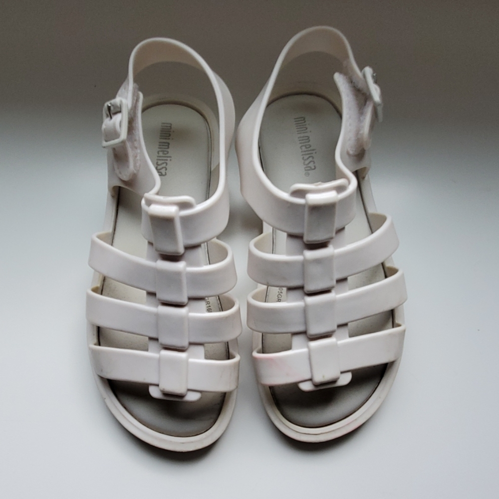Mini Melissa white sandals, size 10